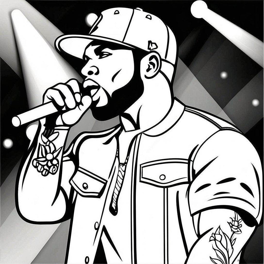 50 Cent Performing On Stage Coloring Page 54373 43819
