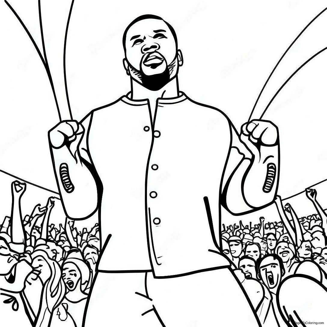 50 Cent Performing On Stage Coloring Page 54373 43820