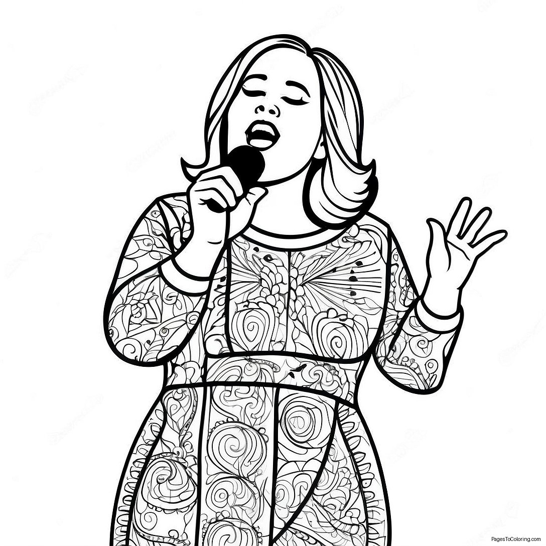 Adele Singing On Stage Coloring Page 40873 32801