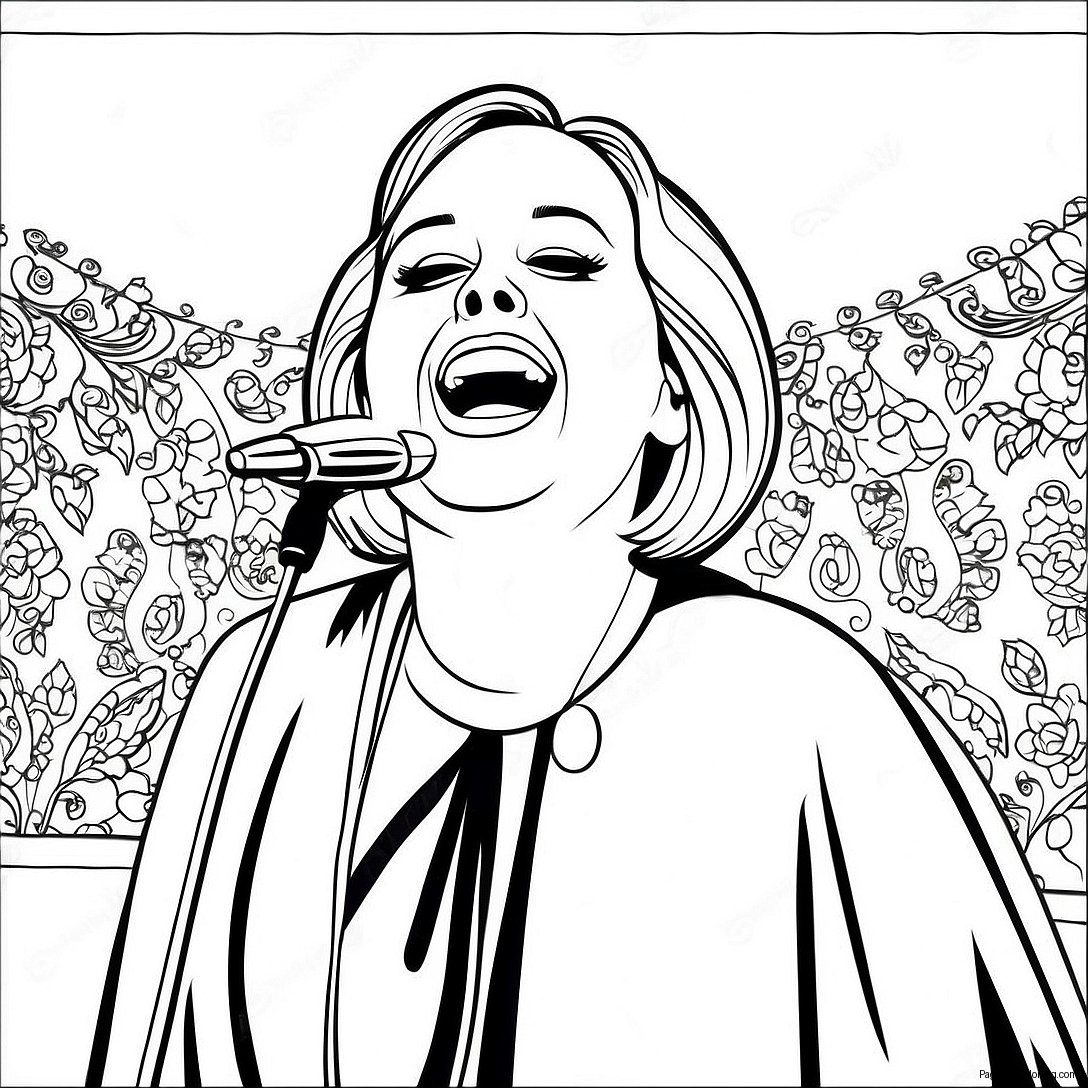 Adele Singing On Stage Coloring Page 40873 32802