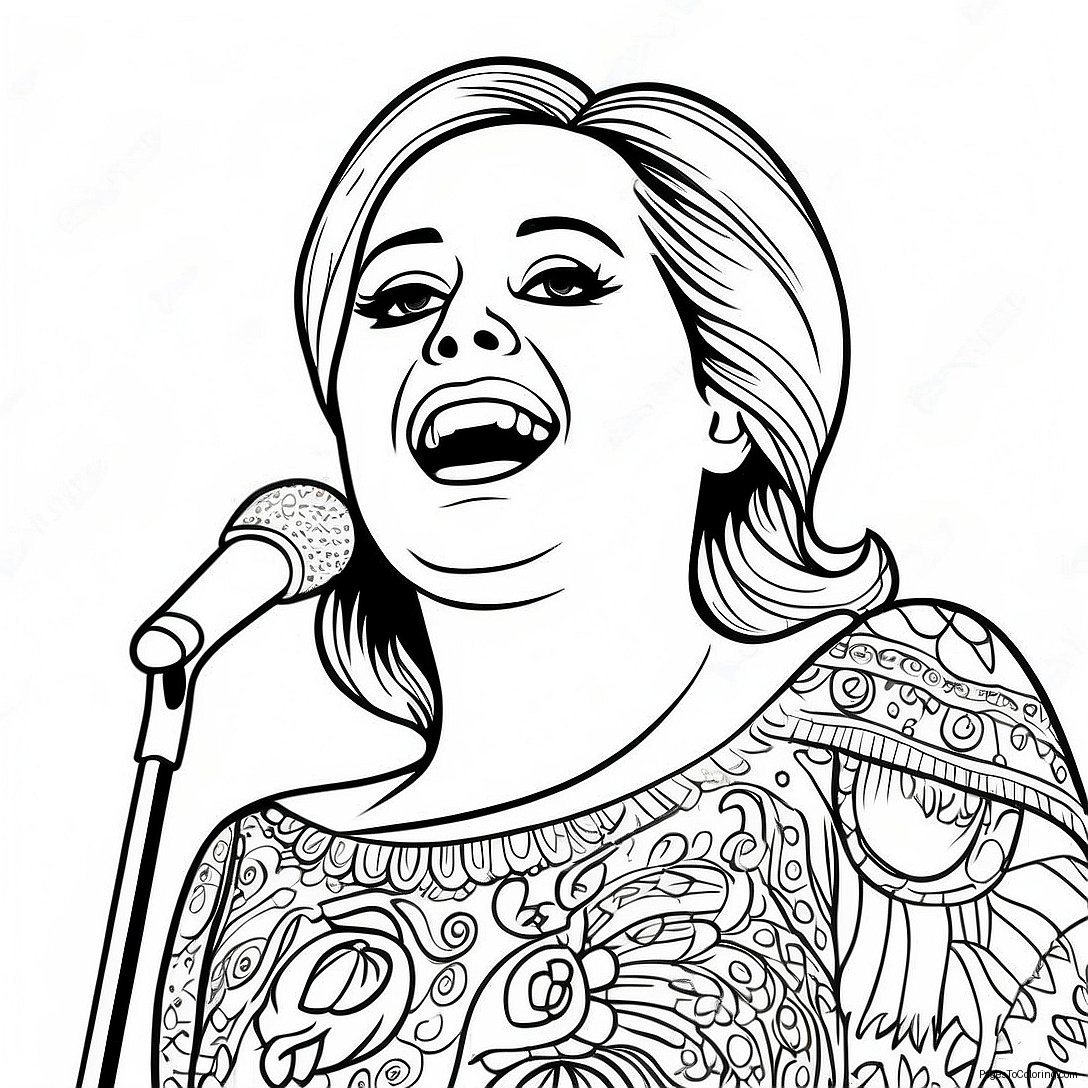 Adele Singing On Stage Coloring Page 40873 32803