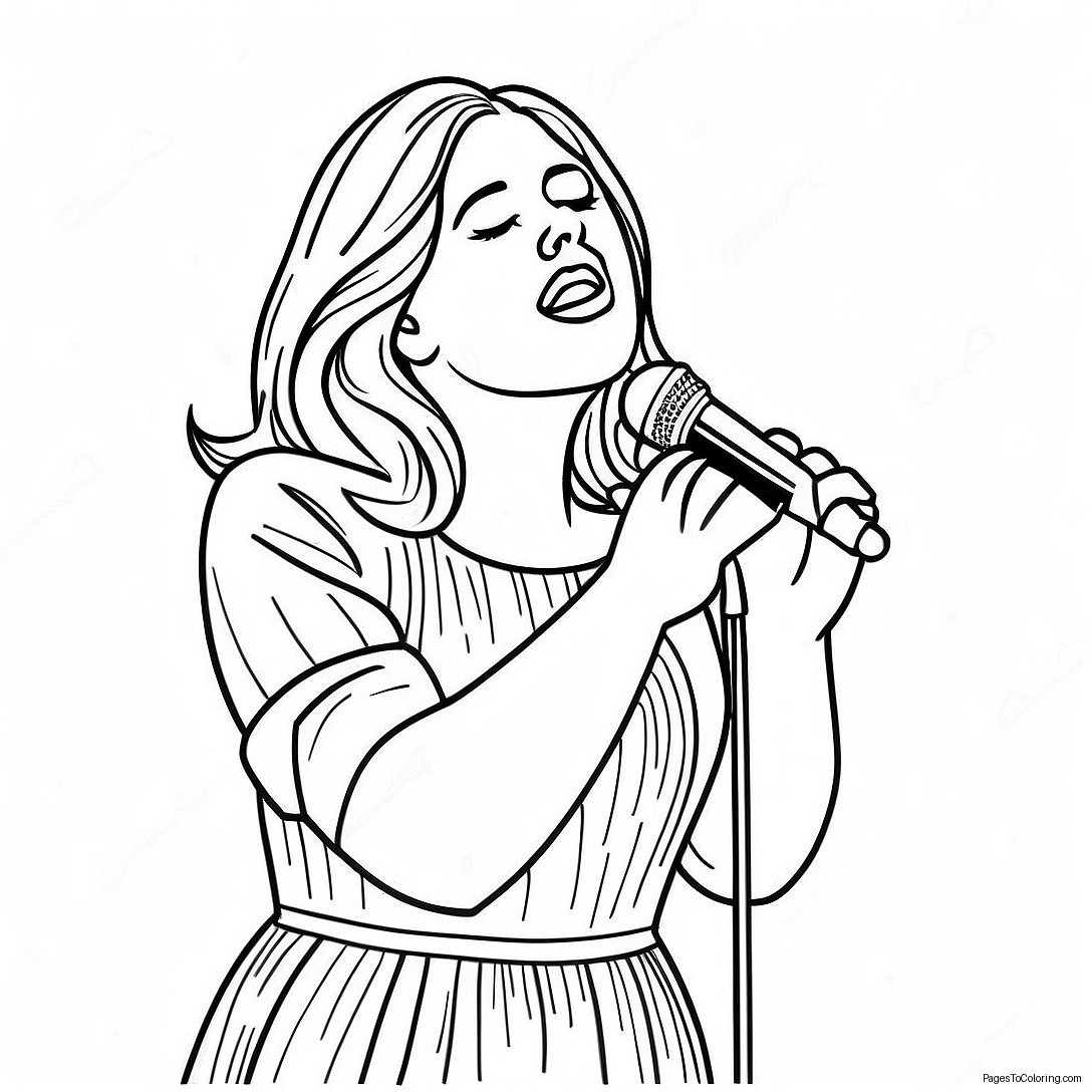 Adele Singing On Stage Coloring Page 40873 32804