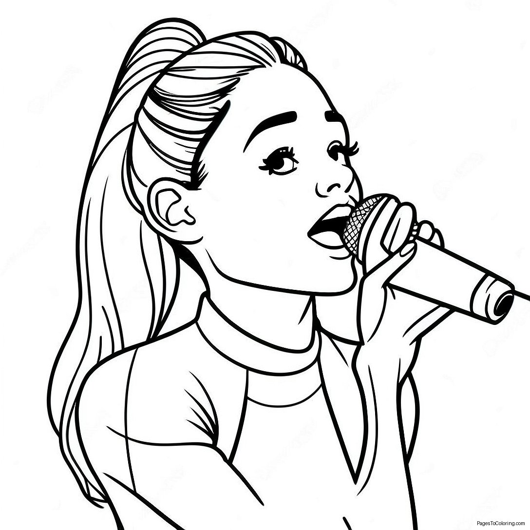 Ariana Grande Singing On Stage Coloring Page 1852 1589