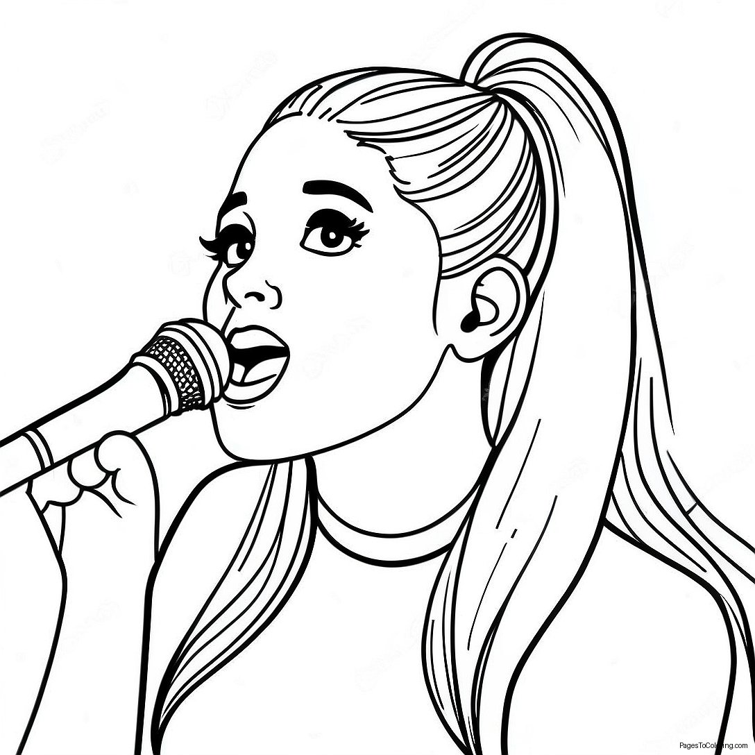 Ariana Grande Singing On Stage Coloring Page 1852 1590