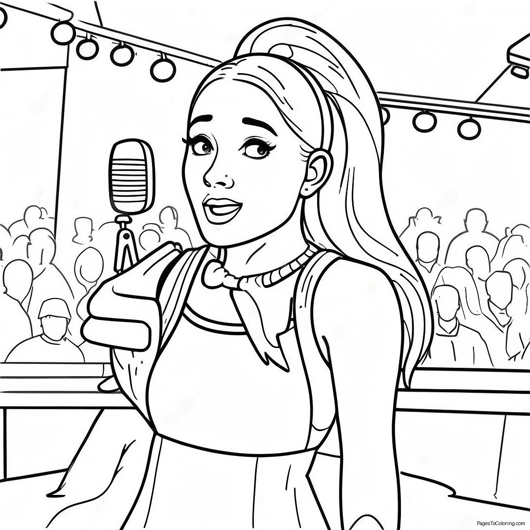Ariana Grande Singing On Stage Coloring Page 1852 1591