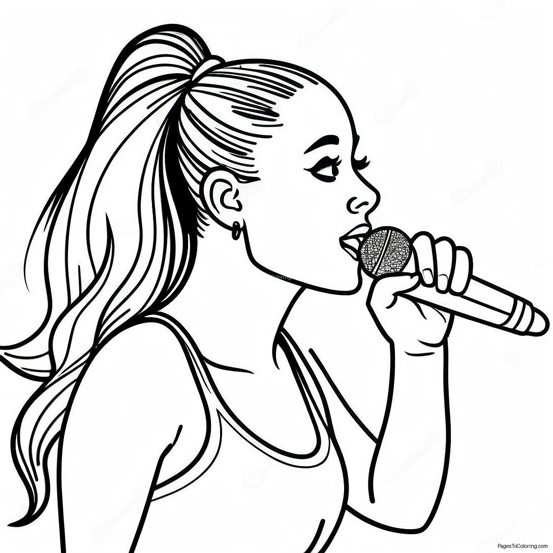 Ariana Grande Singing On Stage Coloring Page 1852 1592
