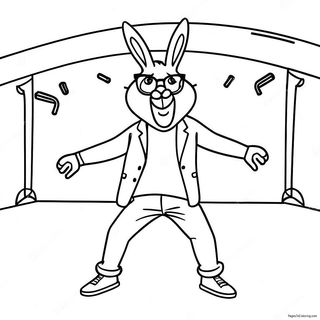 Bad Bunny Performing On Stage Coloring Page 5612 4645