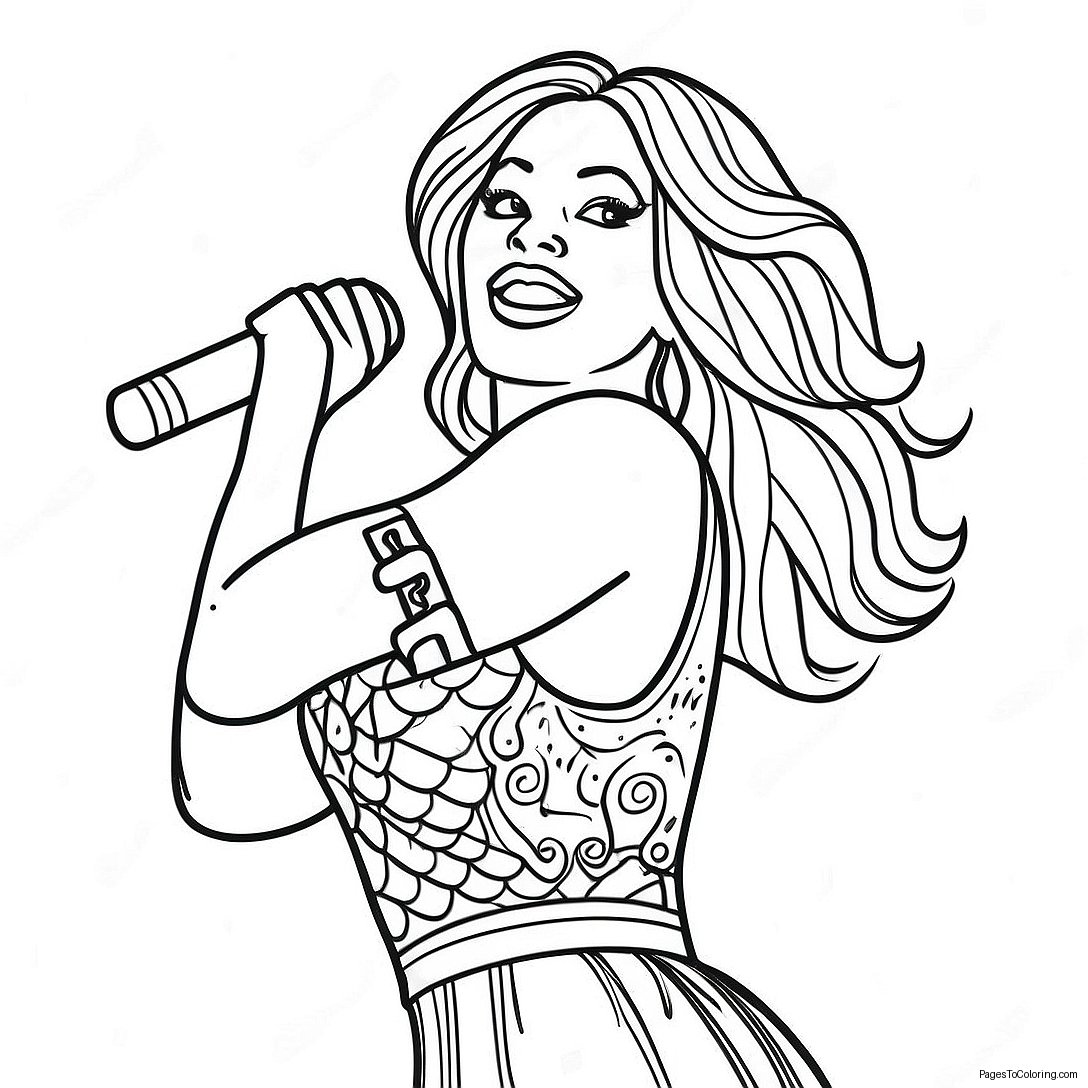 Beyonce Performing On Stage Coloring Page 13062 10741