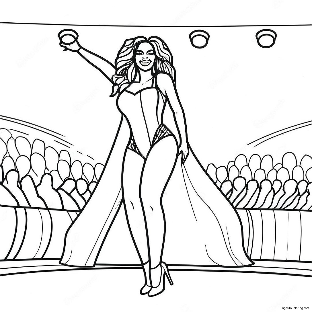 Beyonce Performing On Stage Coloring Page 13062 10742