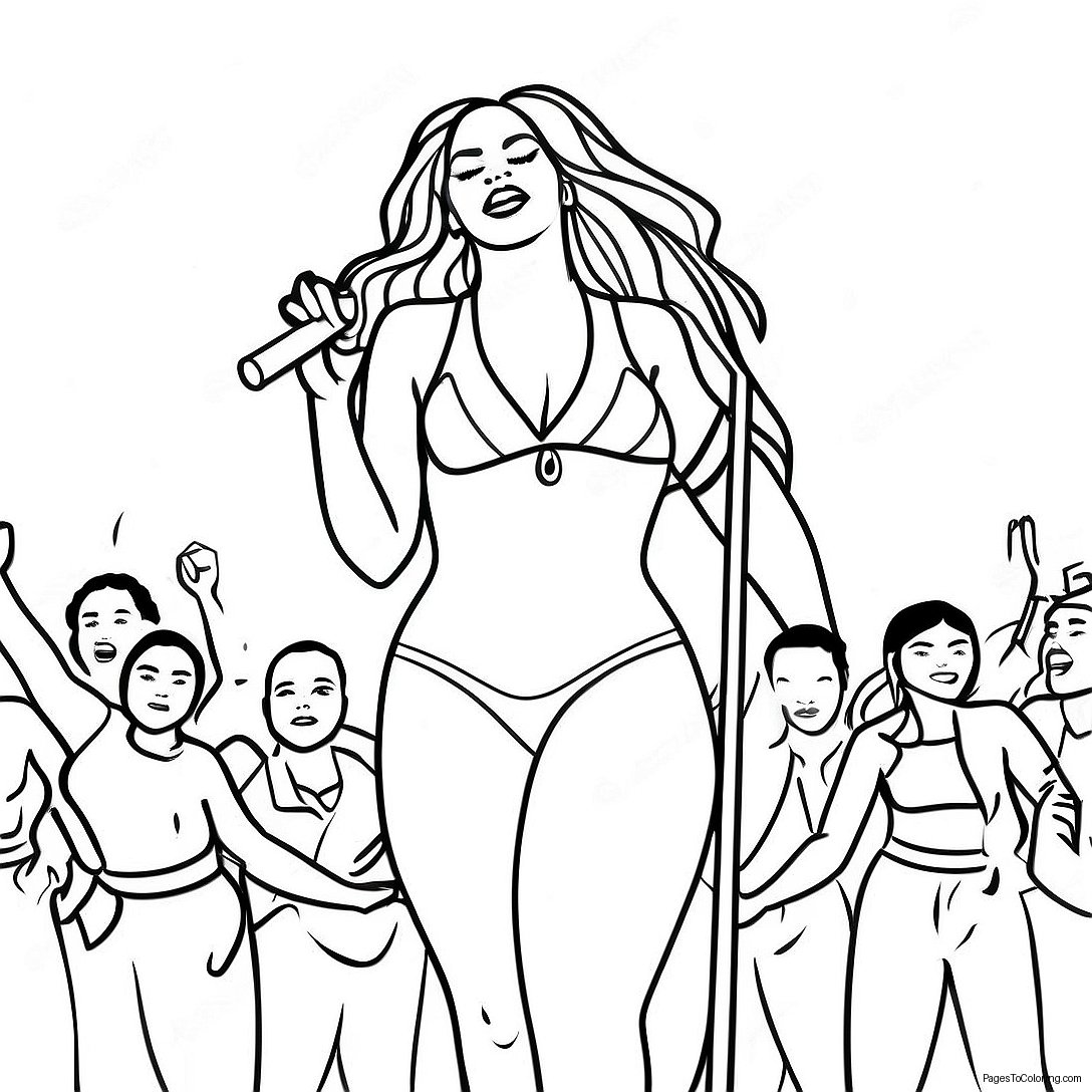 Beyonce Performing On Stage Coloring Page 13062 10743