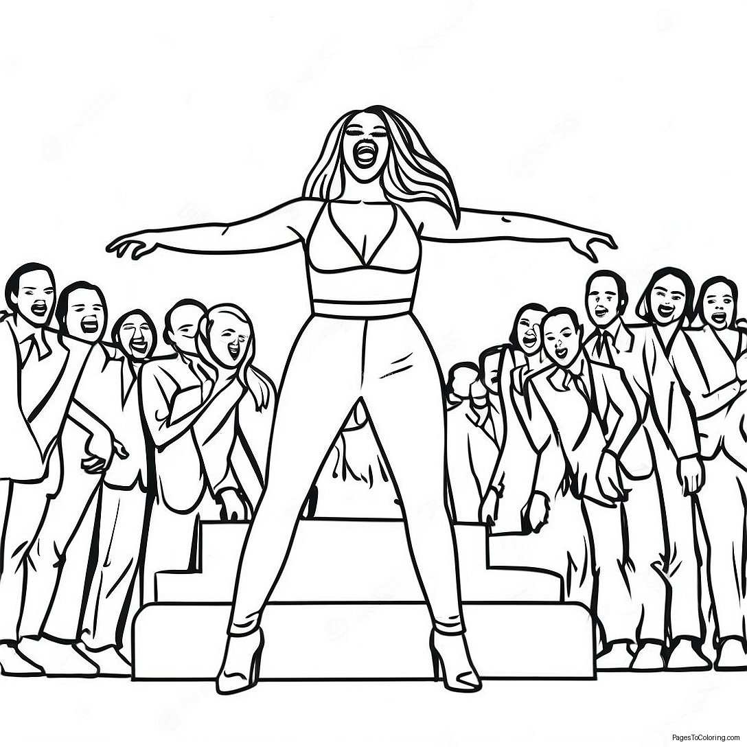 Beyonce Performing On Stage Coloring Page 13062 10744