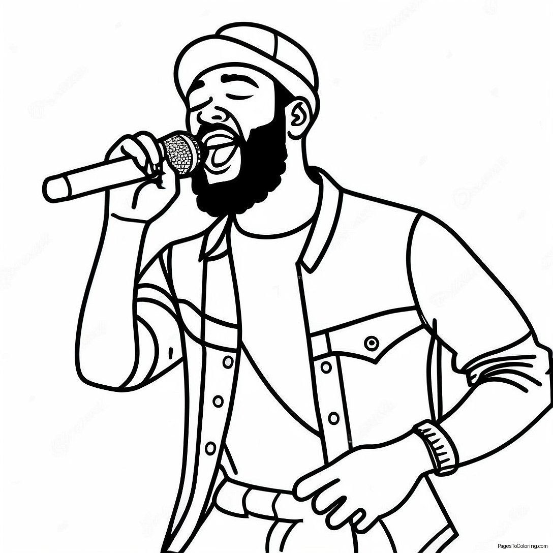 Brent Faiyaz Singing On Stage Coloring Page 62383 50169