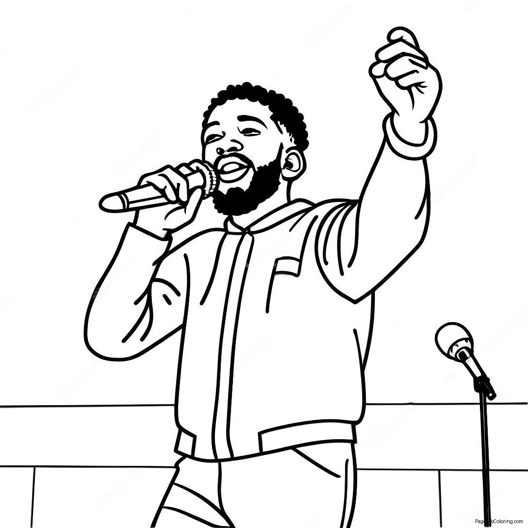 Brent Faiyaz Singing On Stage Coloring Page 62383 50170