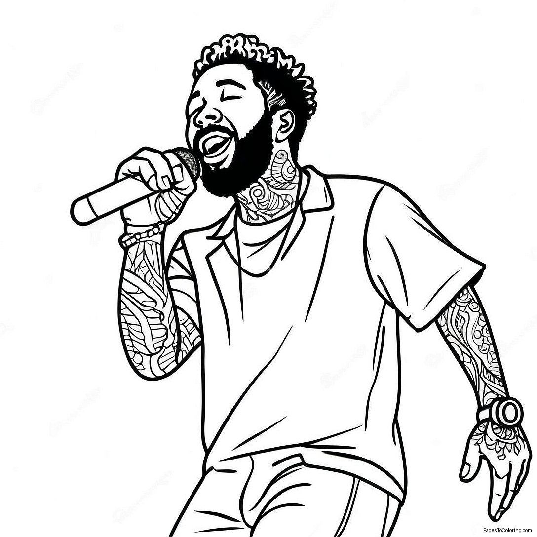 Brent Faiyaz Singing On Stage Coloring Page 62383 50171