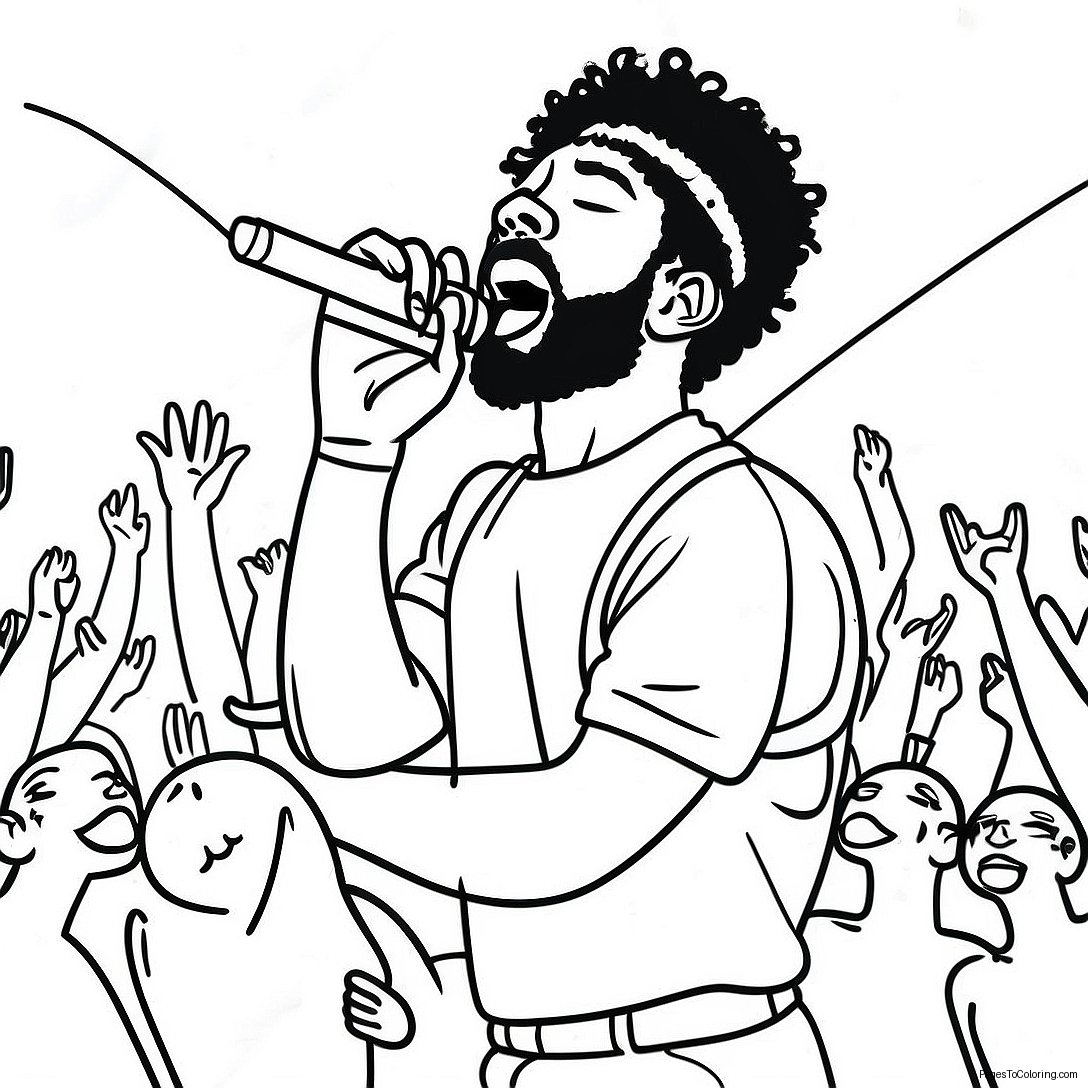 Brent Faiyaz Singing On Stage Coloring Page 62383 50172
