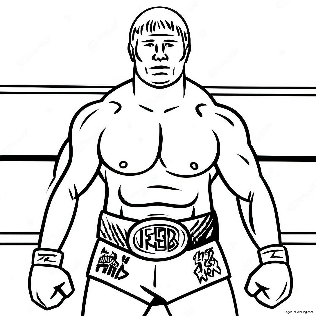 Brock Lesnar In The Octagon Coloring Page 45723 36654
