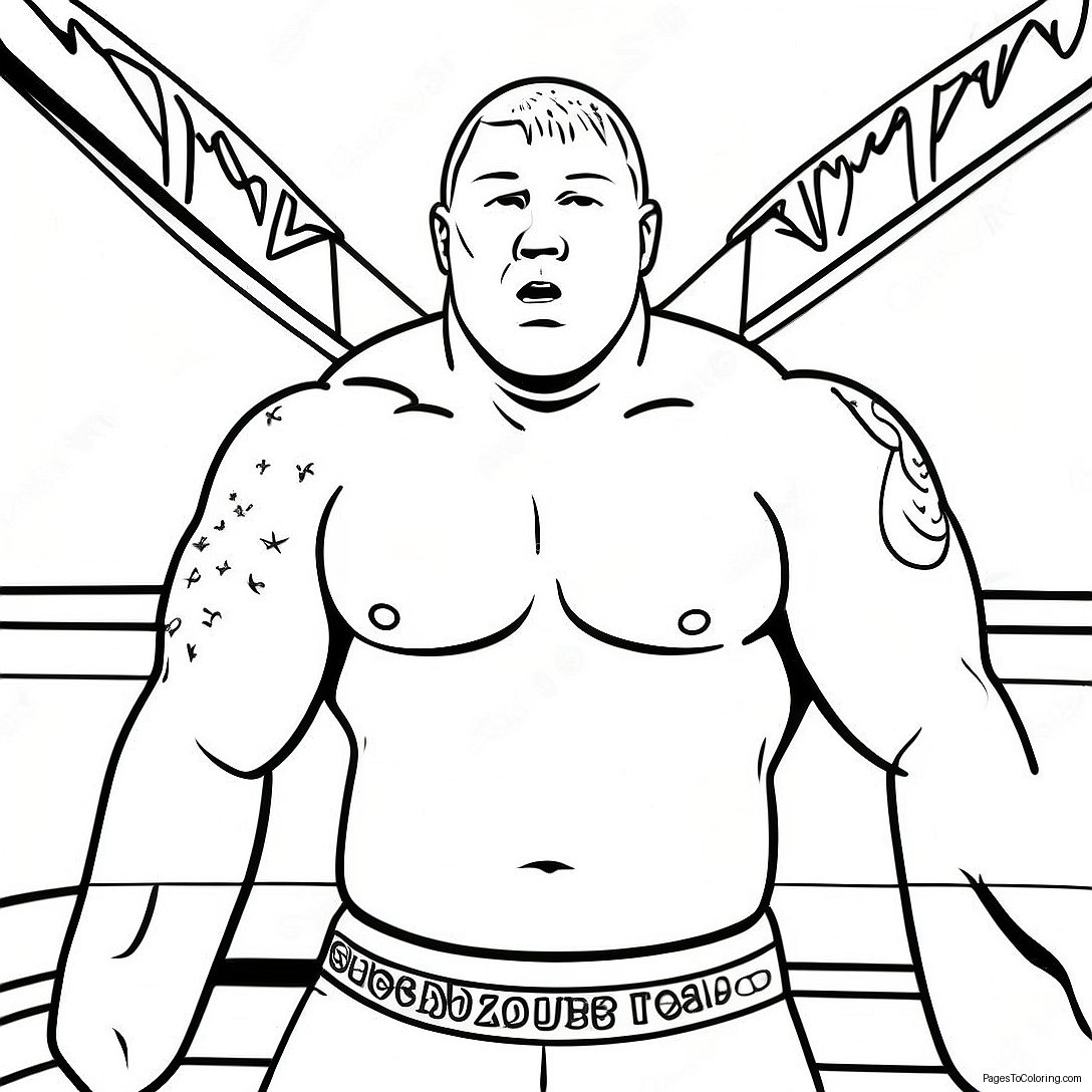 Brock Lesnar In The Octagon Coloring Page 45723 36656