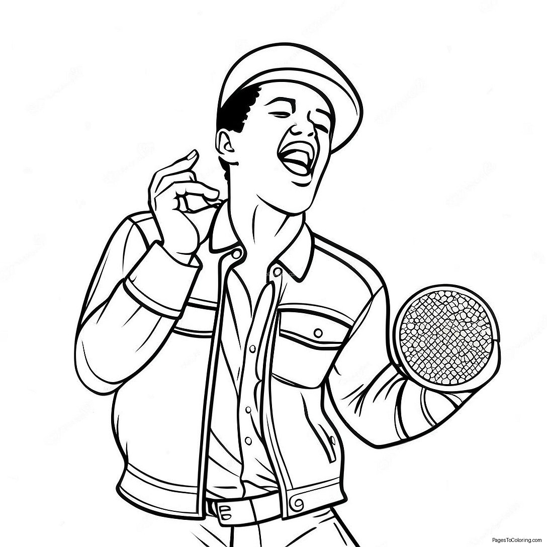 Bruno Mars Singing On Stage Coloring Page 27164 21937