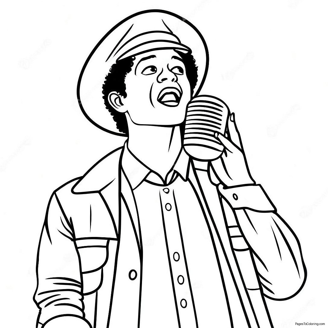 Bruno Mars Singing On Stage Coloring Page 27164 21939
