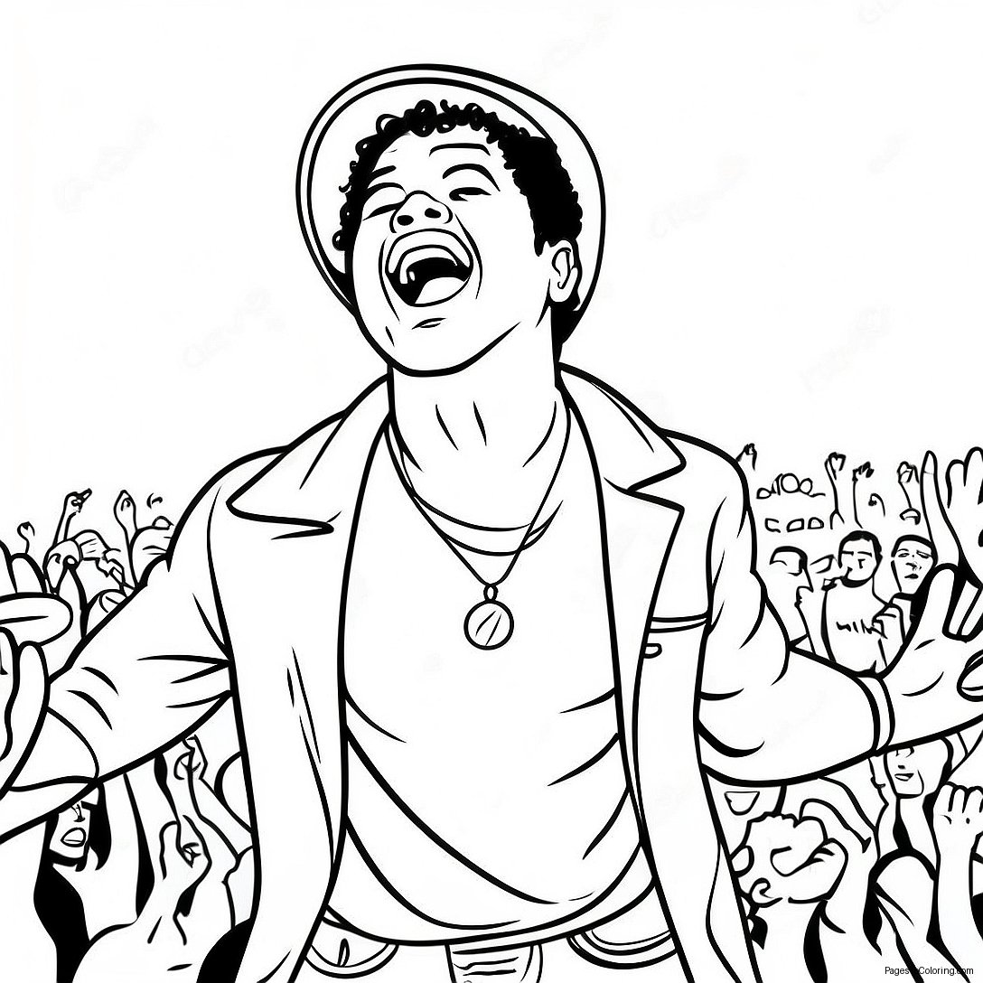 Bruno Mars Singing On Stage Coloring Page 27164 21940