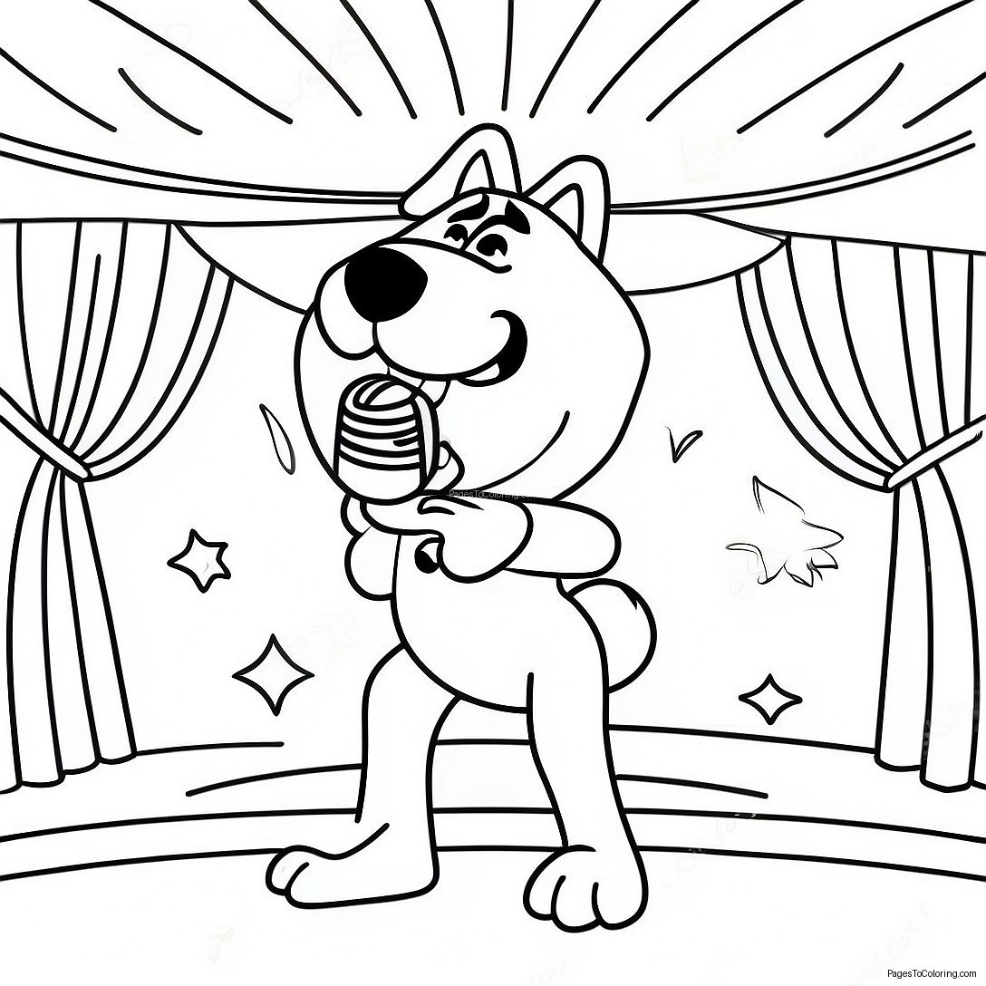 Buster Moon Singing On Stage Coloring Page 2242 1907