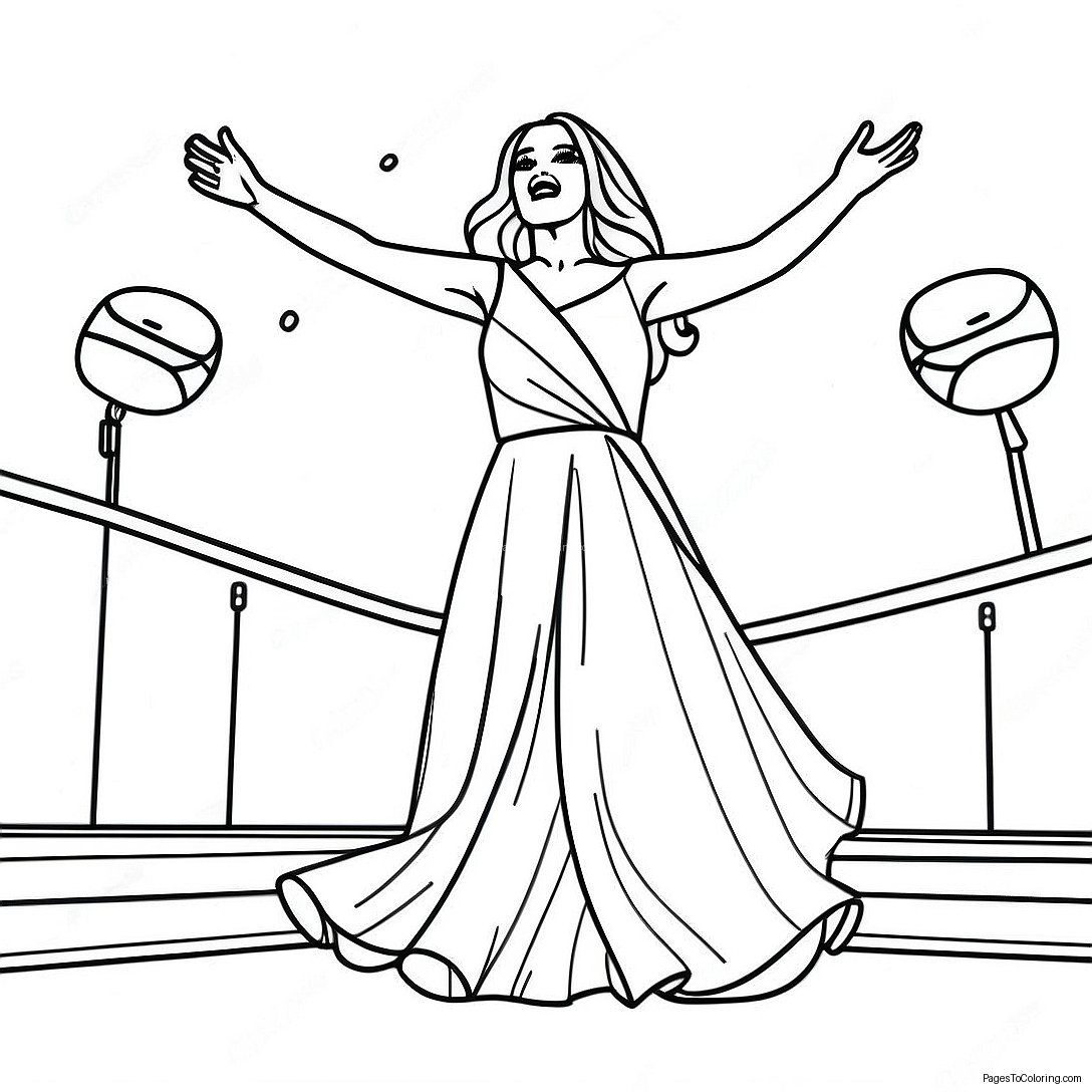 Carrie Underwood Performing On Stage Coloring Page 53223 42609