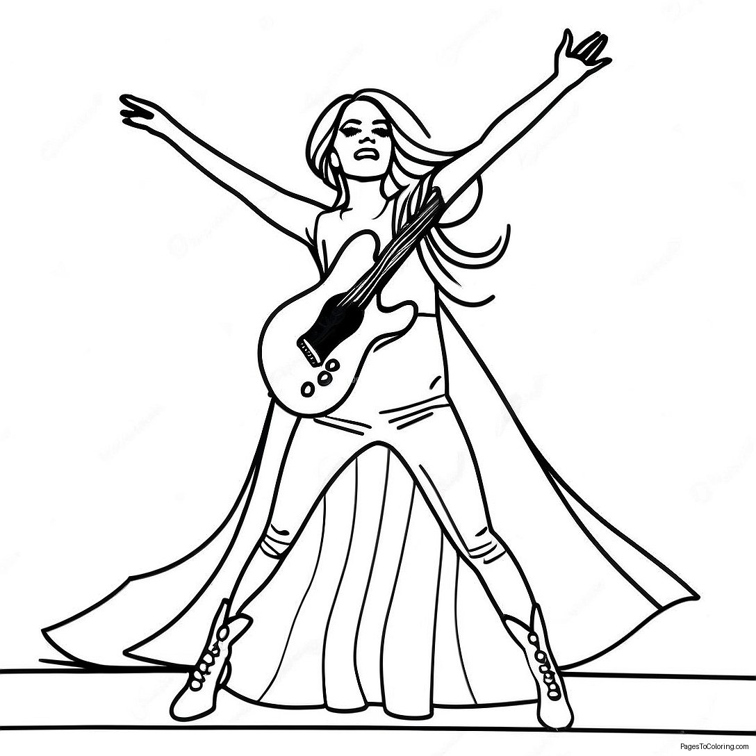 Carrie Underwood Performing On Stage Coloring Page 53223 42611