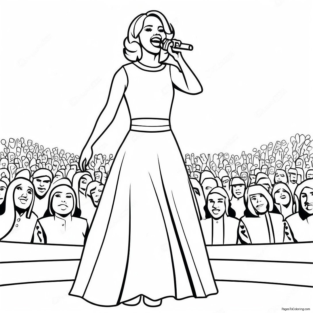 Carrie Underwood Performing On Stage Coloring Page 53223 42612