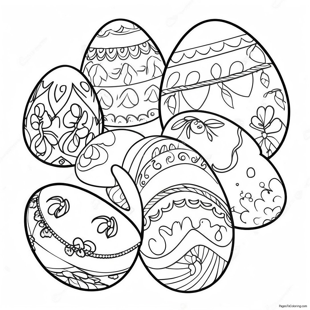 Charming Vintage Easter Eggs Coloring Page 71423 57377