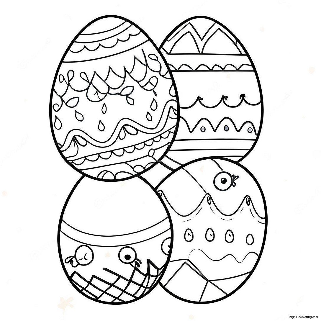 Charming Vintage Easter Eggs Coloring Page 71423 57380
