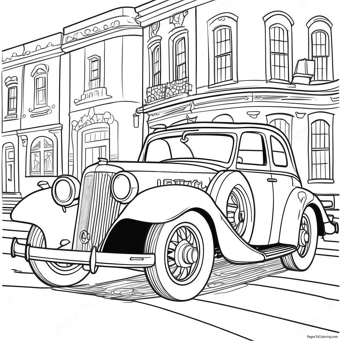 Classic Vintage Cars Coloring Page 66422 53382