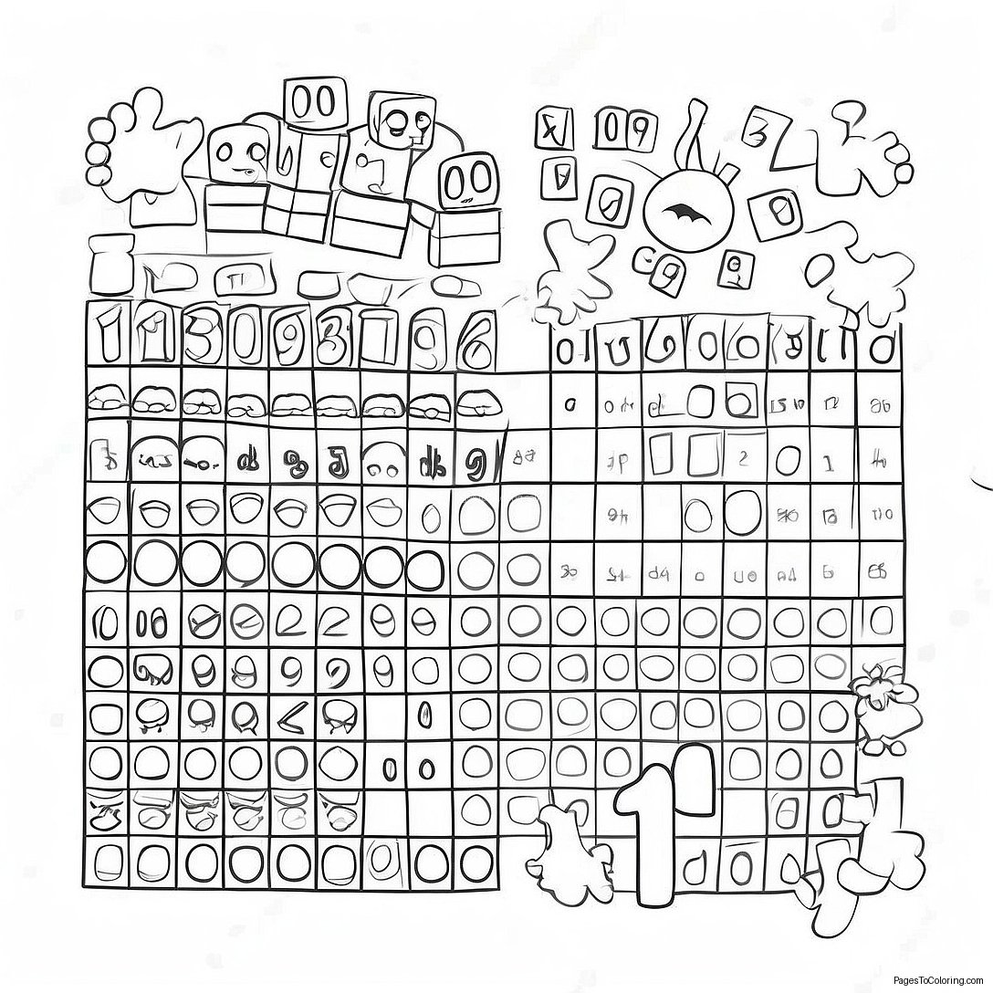 Numberblocks 1000 Coloring Pages Numberblocks 1000 Coloring Pages