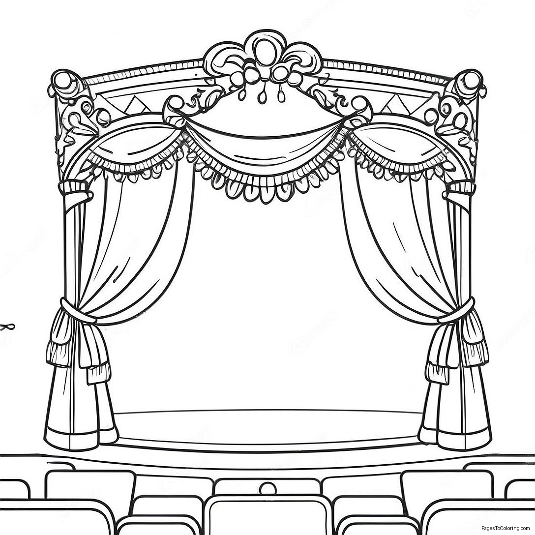 Colorful Theatre Stage Coloring Page 13892 11405