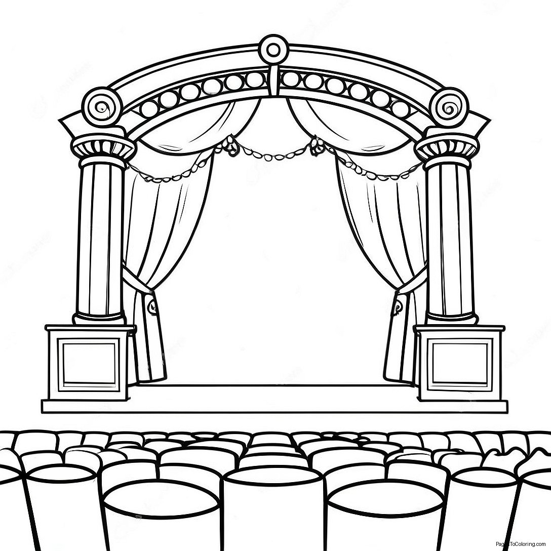 Colorful Theatre Stage Coloring Page 13892 11406