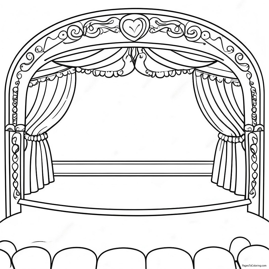 Colorful Theatre Stage Coloring Page 13892 11407