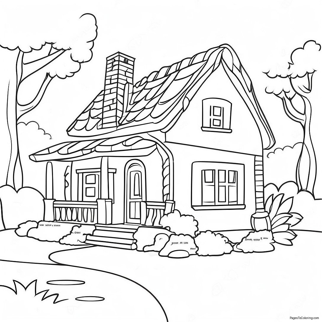 Cottage Coloring Page 69622 55937