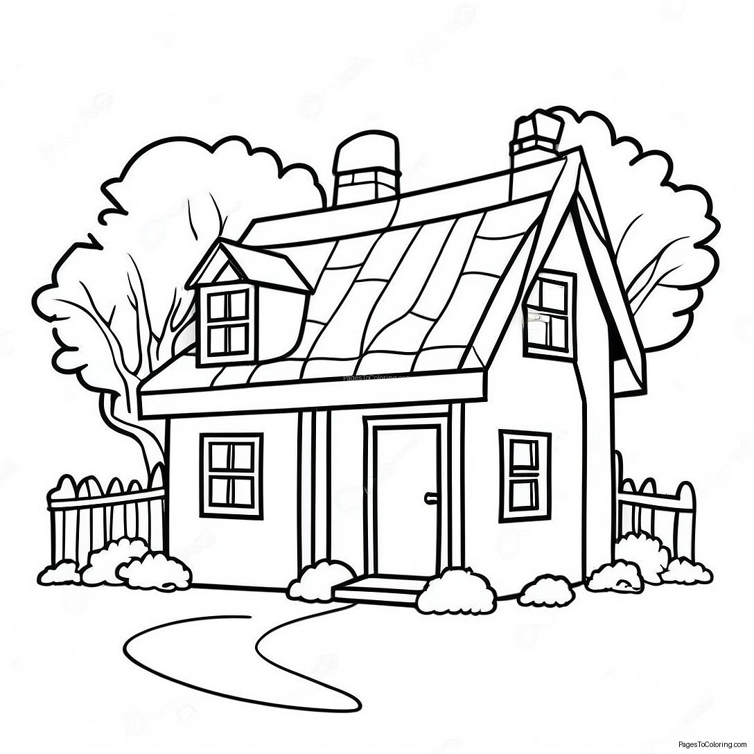 Cottage Coloring Page 69622 55938