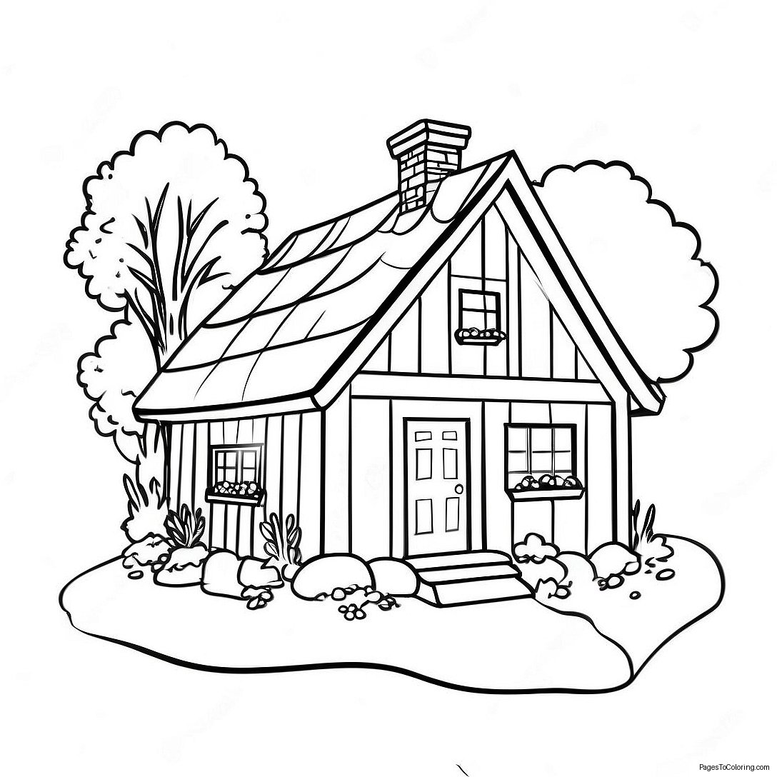 Cottage Coloring Page 69622 55939
