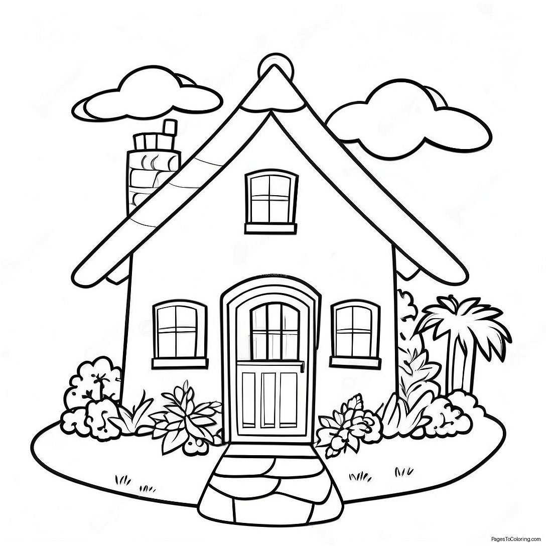 Cottage Coloring Page 69622 55940