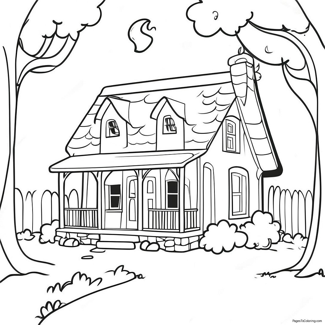 Cozy Cottage Coloring Page 5762 4770