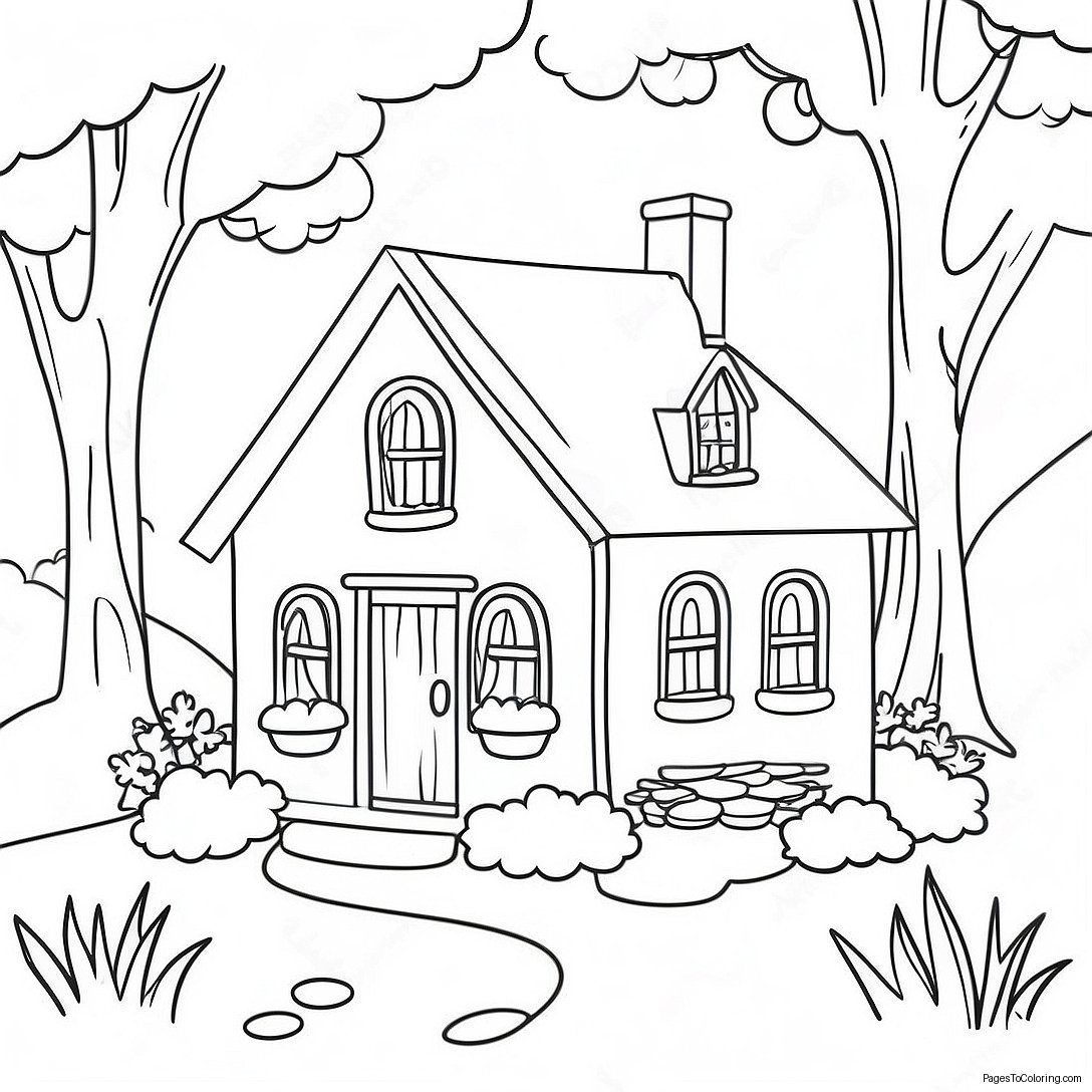 Cozy Cottage Coloring Page 5762 4771