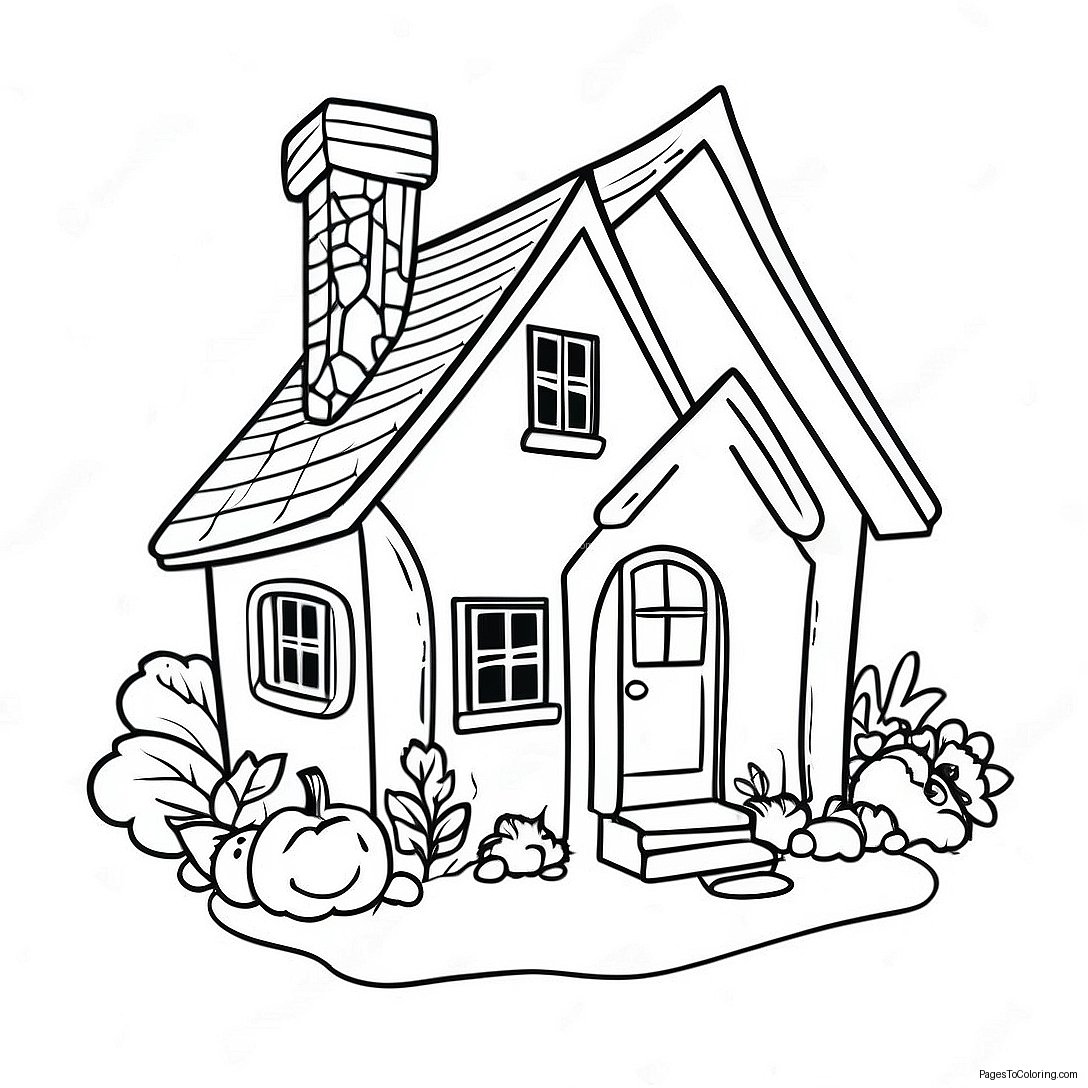 Cozy Cottage Coloring Page 5762 4772
