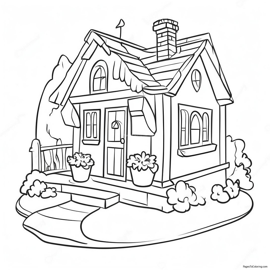 Cozy Cottage Coloring Page 64873 52161