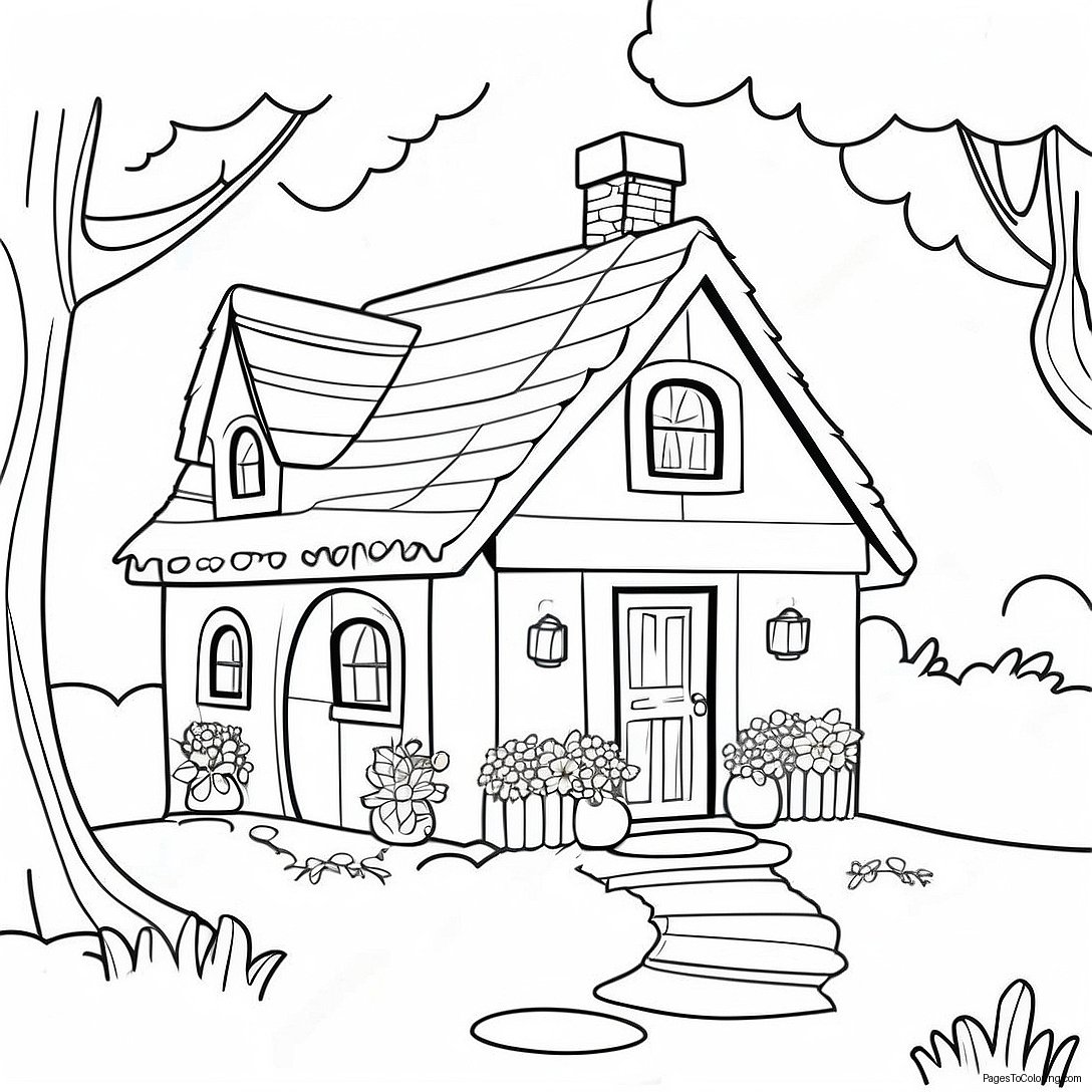 Cozy Cottage Coloring Page 64873 52164