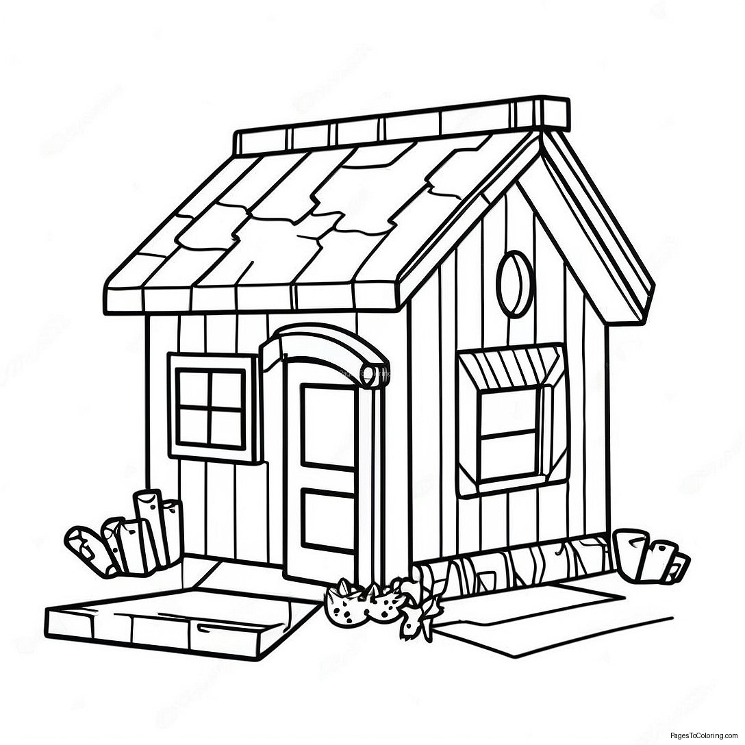 Cozy Minecraft Cottage Coloring Page 31723 25562