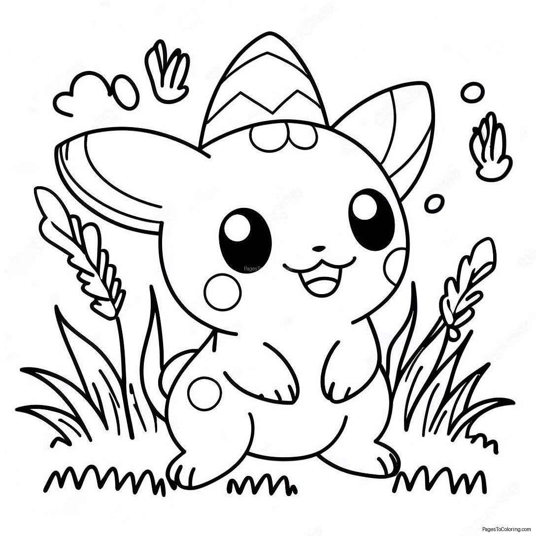 Cute Grass Type Pokemon Coloring Page 37983 30533
