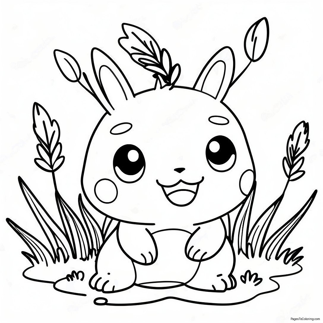 Cute Grass Type Pokemon Coloring Page 37983 30535