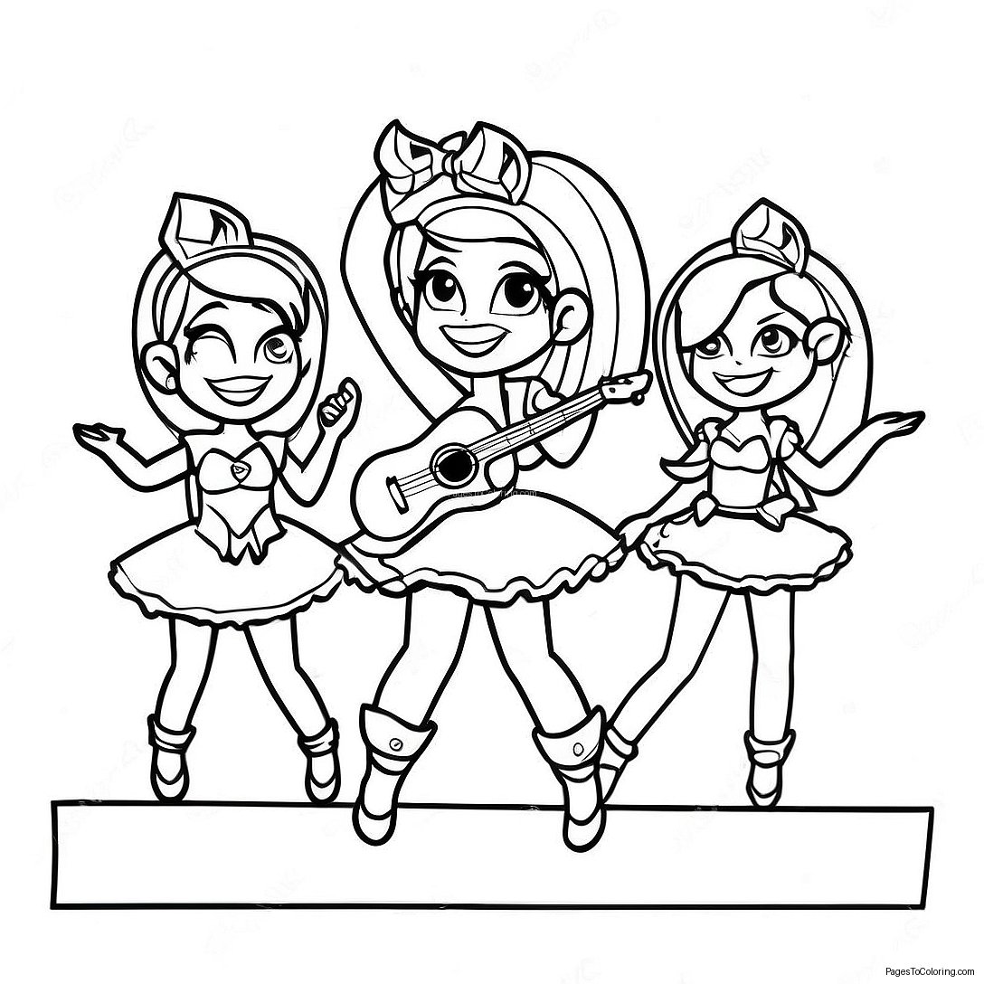 Dazzlings Performing On Stage Coloring Page 64923 52201