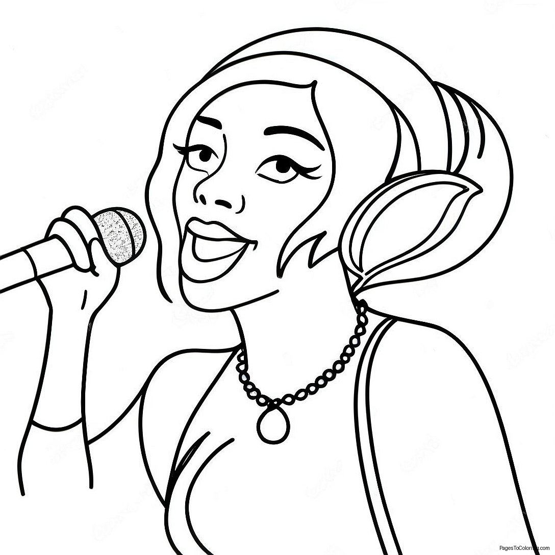 Doja Cat Singing On Stage Coloring Page 66083 53119