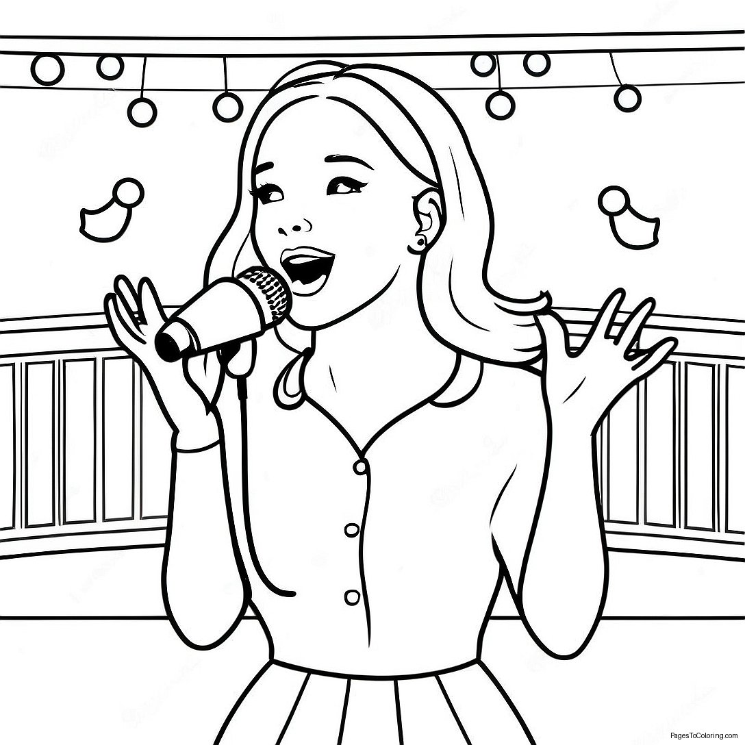 Dove Cameron Singing On Stage Coloring Page 49653 39771